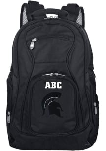 Michigan State Spartans Black Personalized Monogram Premium Tonal Backpack