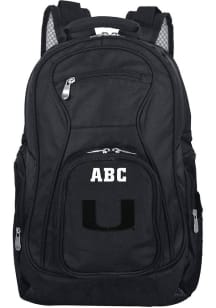 Miami Hurricanes Black Personalized Monogram Premium Backpack