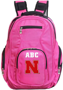Nebraska Cornhuskers Pink Personalized Monogram Premium Backpack