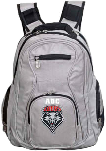 New Mexico Lobos Grey Personalized Monogram Premium Backpack