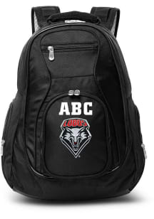 New Mexico Lobos Black Personalized Monogram Premium Backpack
