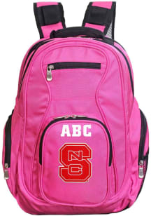 NC State Wolfpack Pink Personalized Monogram Premium Backpack