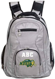 North Dakota State Bison Grey Personalized Monogram Premium Backpack