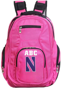 Northwestern Wildcats Pink Personalized Monogram Premium Backpack