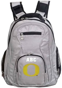 Oregon Ducks Grey Personalized Monogram Premium Backpack
