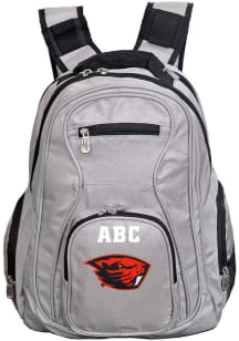Oregon State Beavers Grey Personalized Monogram Premium Backpack