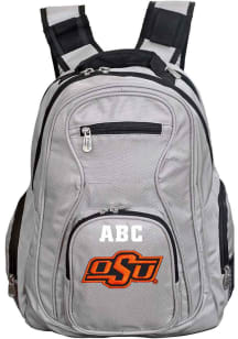 Oklahoma State Cowboys Grey Personalized Monogram Premium Backpack