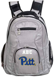 Pitt Panthers Grey Personalized Monogram Premium Backpack