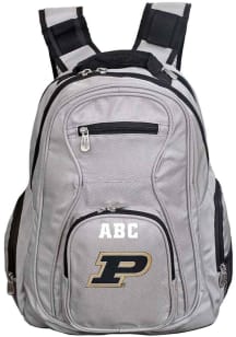Purdue Boilermakers Grey Personalized Monogram Premium Backpack