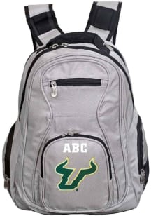 South Florida Bulls Grey Personalized Monogram Premium Backpack