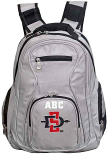 San Diego State Aztecs Grey Personalized Monogram Premium Backpack