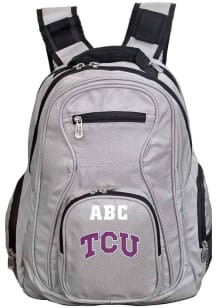 TCU Horned Frogs Grey Personalized Monogram Premium Backpack