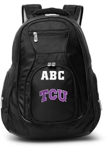 TCU Horned Frogs Black Personalized Monogram Premium Backpack