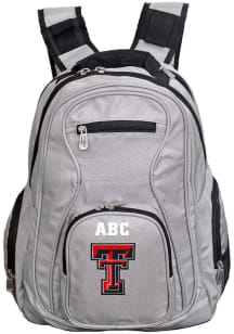 Texas Tech Red Raiders Grey Personalized Monogram Premium Backpack