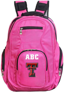 Texas Tech Red Raiders Pink Personalized Monogram Premium Backpack