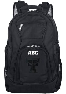 Texas Tech Red Raiders Black Personalized Monogram Premium Backpack