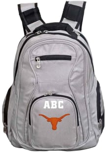 Texas Longhorns Grey Personalized Monogram Premium Backpack