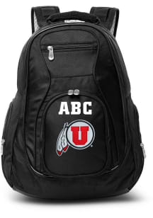 Utah Utes Black Personalized Monogram Premium Backpack