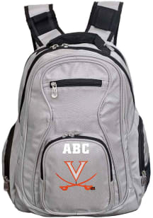 Virginia Cavaliers Grey Personalized Monogram Premium Backpack