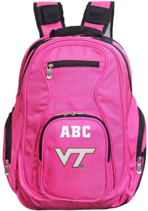 Virginia Tech Hokies Pink Personalized Monogram Premium Backpack
