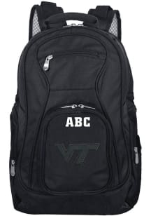 Virginia Tech Hokies Black Personalized Monogram Premium Backpack