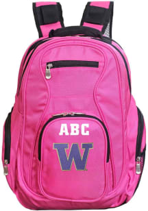 Washington Huskies Pink Personalized Monogram Premium Backpack