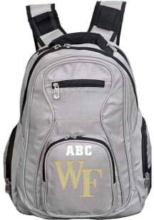 Wake Forest Demon Deacons Grey Personalized Monogram Premium Backpack