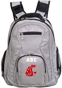 Washington State Cougars Grey Personalized Monogram Premium Backpack