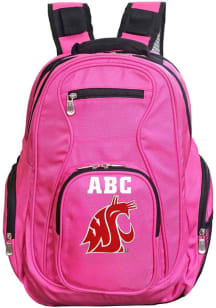 Washington State Cougars Pink Personalized Monogram Premium Backpack