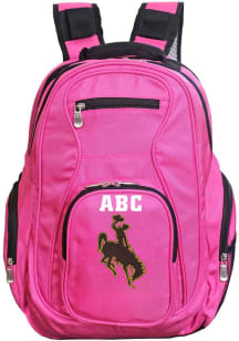 Wyoming Cowboys Pink Personalized Monogram Premium Backpack