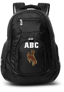 Wyoming Cowboys Black Personalized Monogram Premium Backpack