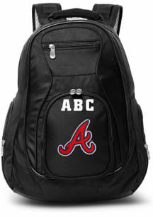 Atlanta Braves Black Personalized Monogram Premium Backpack