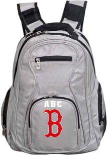 Boston Red Sox Grey Personalized Monogram Premium Backpack