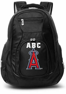 Los Angeles Angels Black Personalized Monogram Premium Backpack