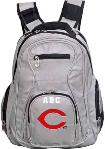 Cincinnati Reds Grey Personalized Monogram Premium Backpack
