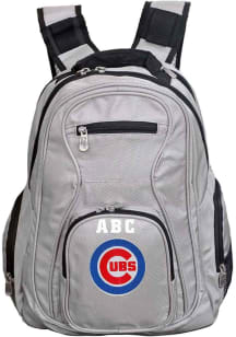 Chicago Cubs Grey Personalized Monogram Premium Backpack