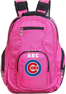Chicago Cubs Pink Personalized Monogram Premium Backpack