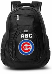 Chicago Cubs Black Personalized Monogram Premium Backpack