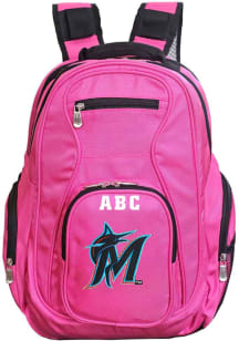 Miami Marlins Pink Personalized Monogram Premium Backpack