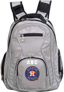 Houston Astros Grey Personalized Monogram Premium Backpack
