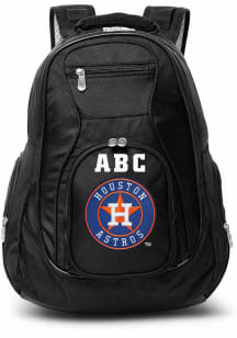 Houston Astros Black Personalized Monogram Premium Backpack