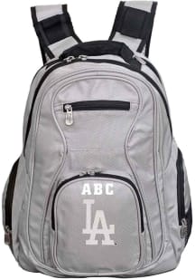 Los Angeles Dodgers Grey Personalized Monogram Premium Backpack
