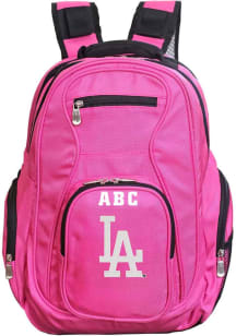 Los Angeles Dodgers Pink Personalized Monogram Premium Backpack