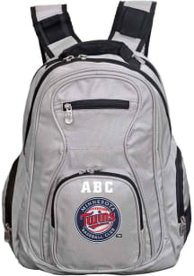 Minnesota Twins Grey Personalized Monogram Premium Backpack