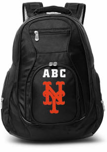 New York Mets Black Personalized Monogram Premium Backpack