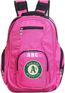 Oakland Athletics Pink Personalized Monogram Premium Backpack