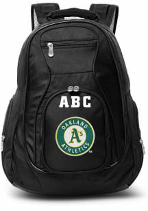 Oakland Athletics Black Personalized Monogram Premium Backpack