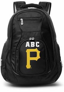 Pittsburgh Pirates Black Personalized Monogram Premium Backpack