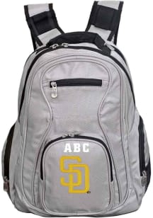 San Diego Padres Grey Personalized Monogram Premium Backpack