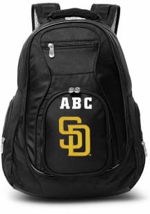 San Diego Padres Black Personalized Monogram Premium Backpack